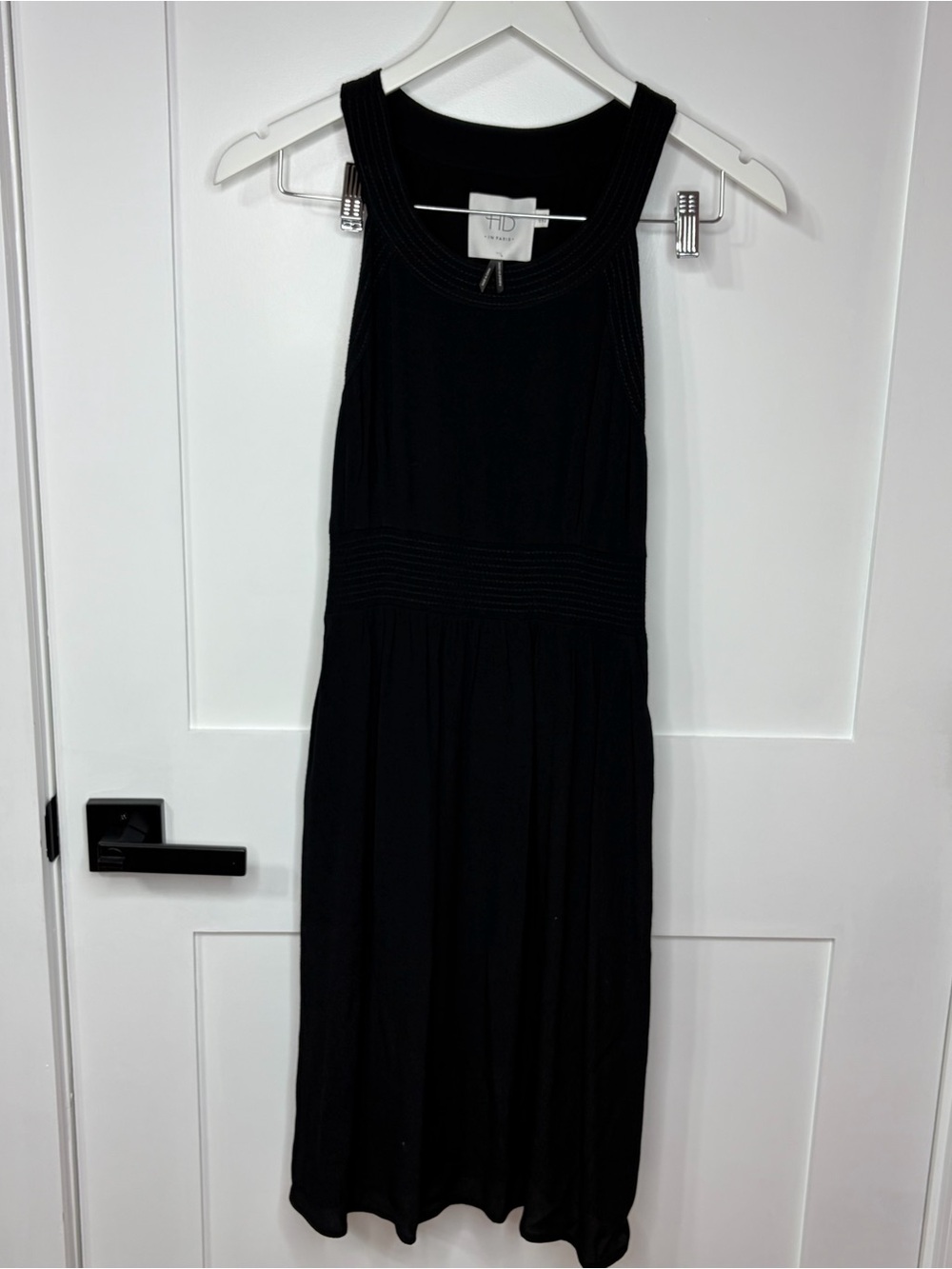 Anthropologie HD in Paris Black Sleeveless Midi Dress Size 4 Pockets
